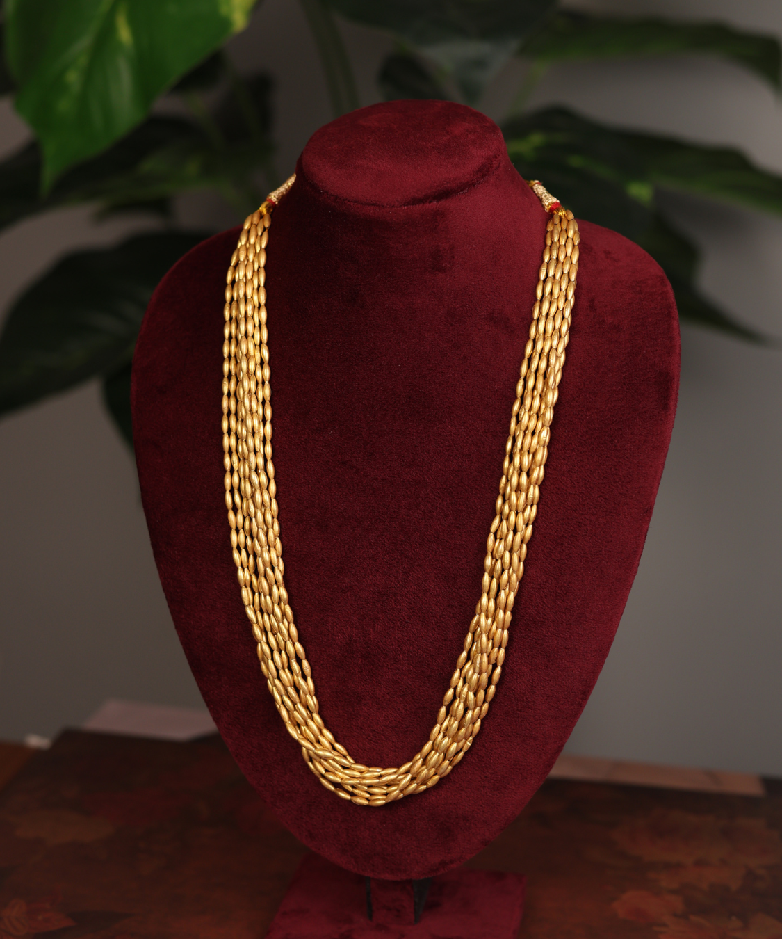 Multi-layered Beaded Gold Plated Necklace