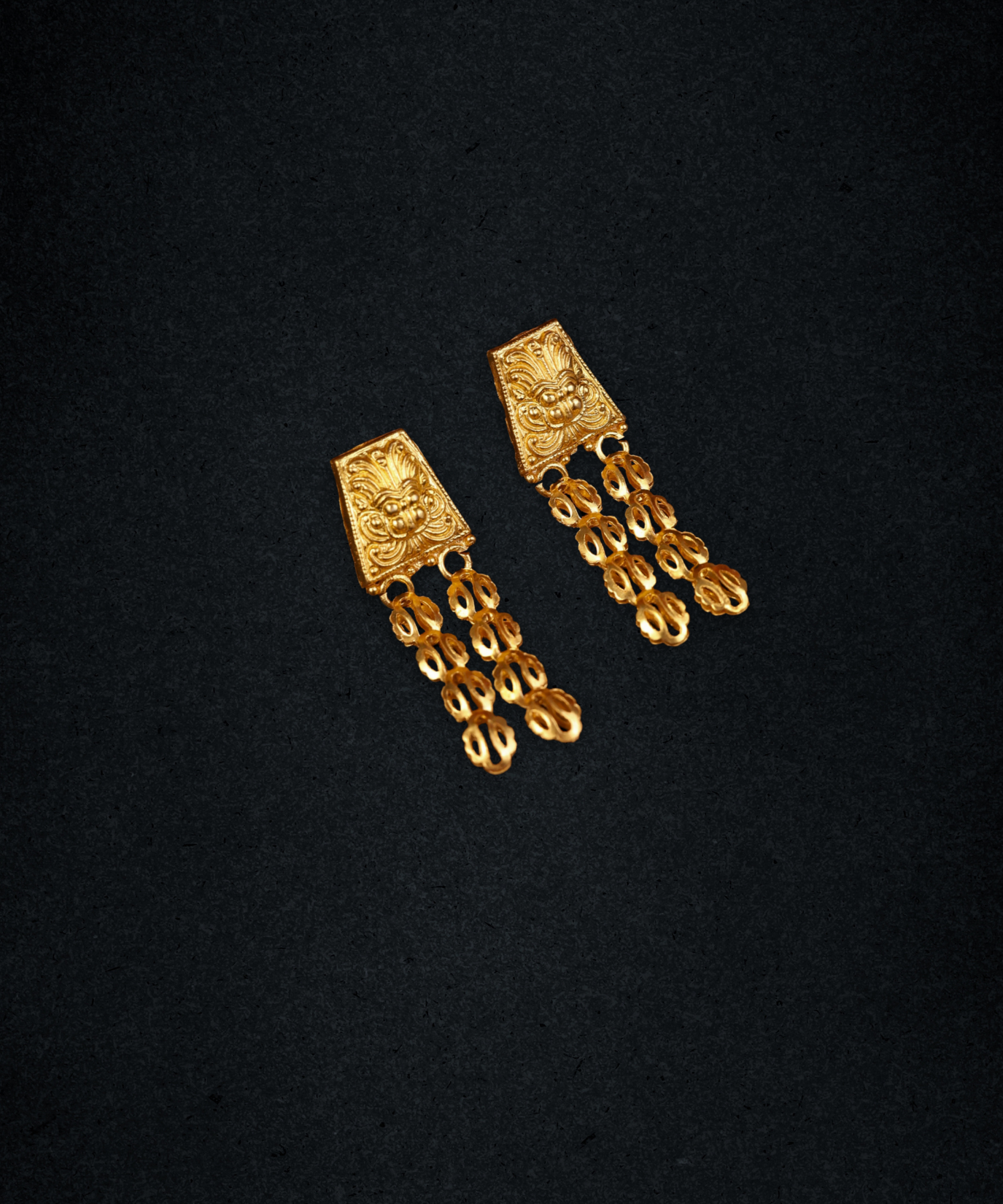 Chapla Haar Three Lined Gold Plated Set