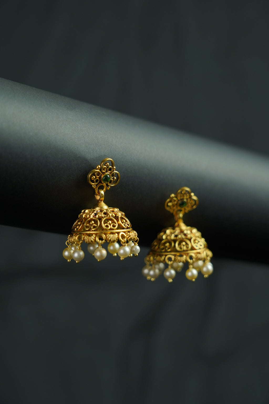 Floral Butti Gold Plated Jhumka