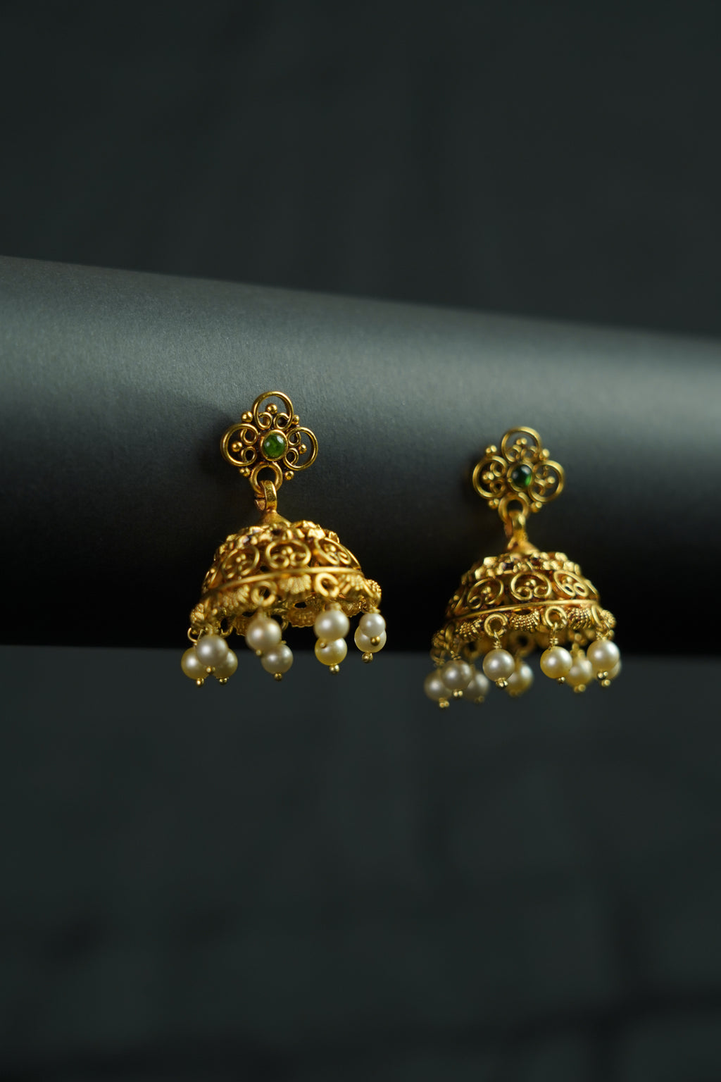 Floral Butti Gold Plated Jhumka