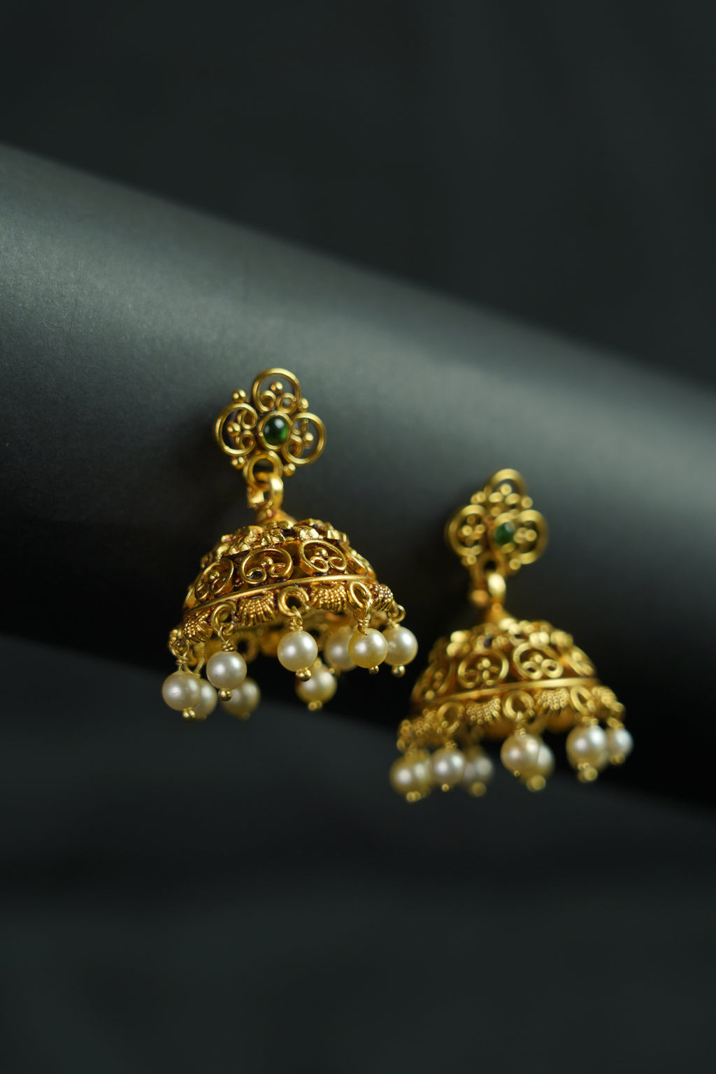 Floral Butti Gold Plated Jhumka