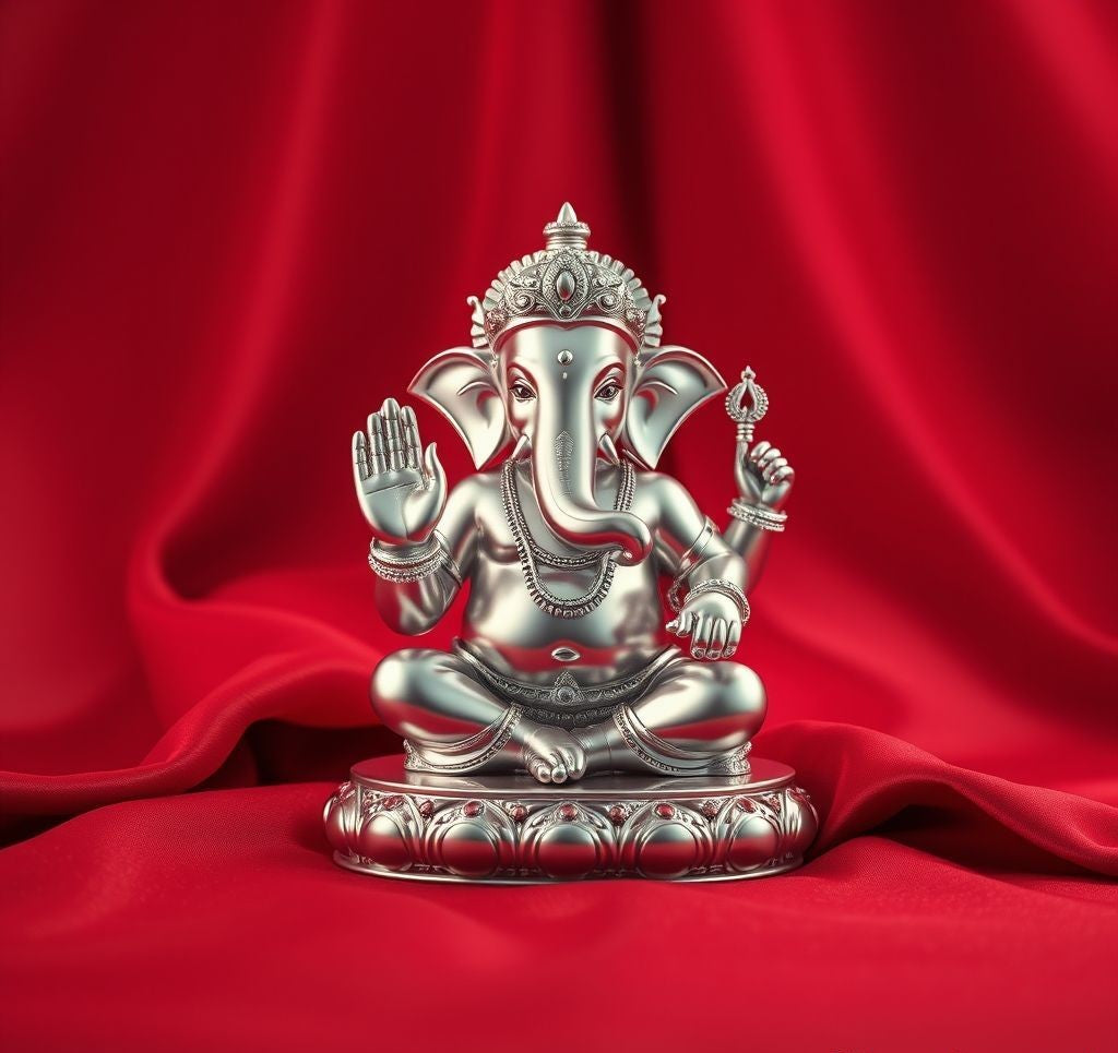 Lord-Ganesha-Divine Silver-Silver Murtis