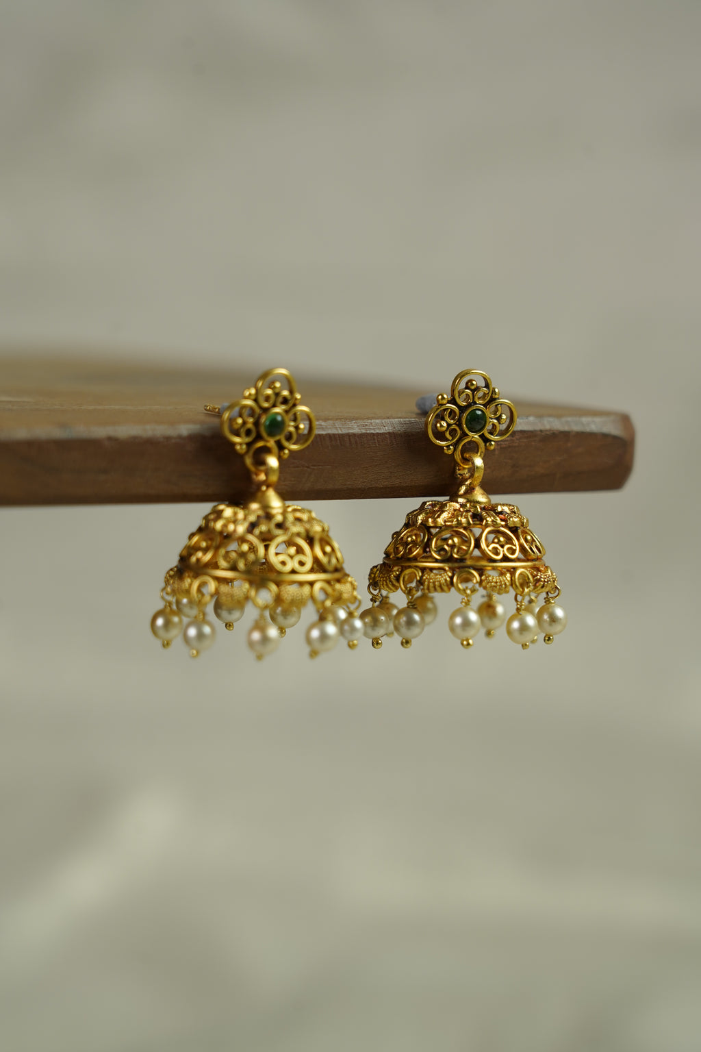 Floral Butti Gold Plated Jhumka
