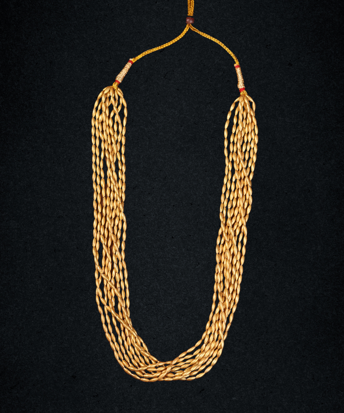Multi-layered Beaded Gold Plated Necklace